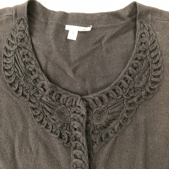 Halogen Black 3/4 Sleeve Embellished Cardigan - Picture 4 of 5